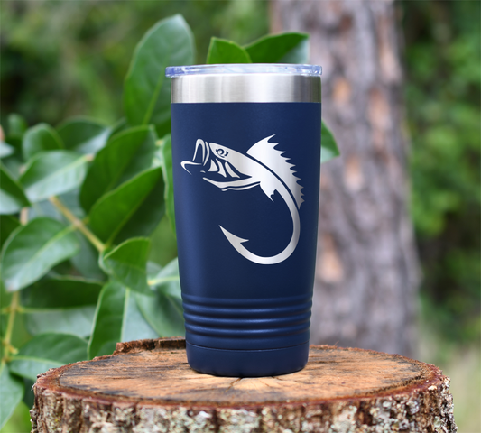 Fish Hook Laser Engraved Tumbler