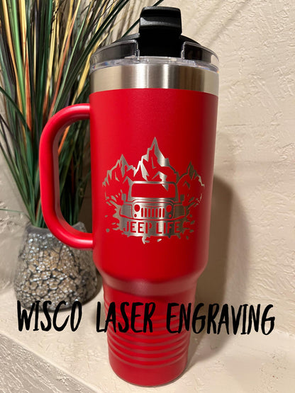 Jeep Life 40oz Laser Engraved Tumbler