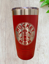 Load image into Gallery viewer, Hockey Mom Starbucks Laser Engraved Tumbler
