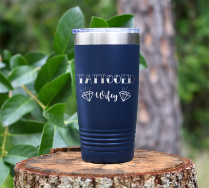 Tattooed Wifey Laser Engraved Tumbler